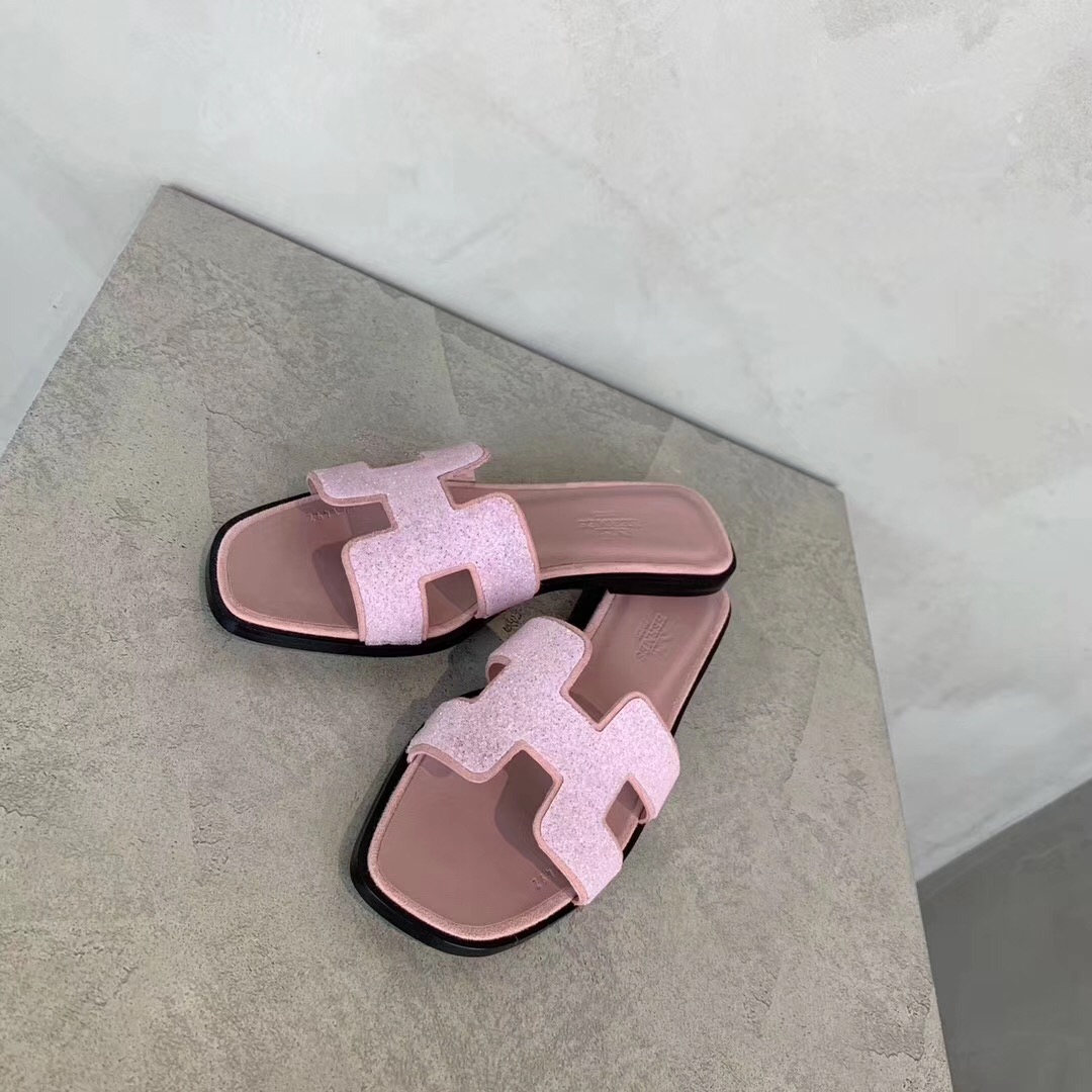 hermes oran sandals glitter