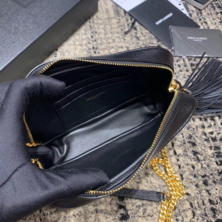 YSL LOU MINI BAG IN QUILTED MATTE CRINKLED LEATHER lvbagsale